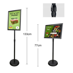 Zestaw 10 szt czarnych stojaków informacyjnych Menuboard A3 77–133 cm regulowany OWZ – do menu i ekspozycji