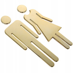 Znak Toaleta WC symbol męski i damski 20 cm – złoty zestaw oznaczeń