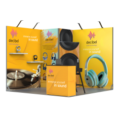 Zestaw targowy stoisko Vector Stand 9 m² - nowoczesne i modułowe stoisko targowe dla średnich powierzchni wystawienniczych