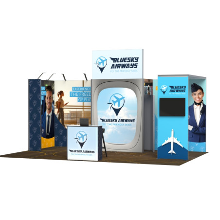 Zestaw targowy stoisko Vector Stand 24 m² - nowoczesne i modułowe stoisko targowe dla bardzo dużych powierzchni wystawienniczych