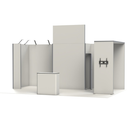 Zestaw targowy stoisko Vector Stand 24 m² - nowoczesne i modułowe stoisko targowe dla bardzo dużych powierzchni wystawienniczych