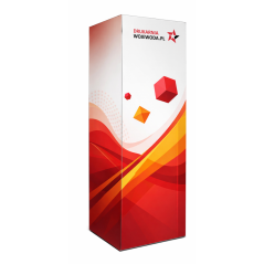 Aluminiowa KOLUMNA SEG tekstylna 50x50x200 cm z wydrukiem - idealna jako wolnostojący nośnik reklamowy