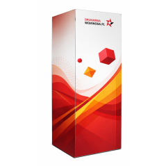 Aluminiowa KOLUMNA SEG tekstylna 80x80x200 cm z wydrukiem - idealna jako wolnostojący nośnik reklamowy