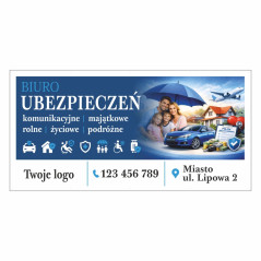 Gotowy baner reklamowy 2x1m wzór do edycji BIURO UBEZPIECZEŃ – szybka promocja