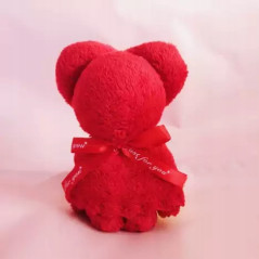 Ręcznik miś 30x30 cm miękki czerwony w opakowaniu z LED – oryginalny pomysł na prezent walentynkowy dla kobiety