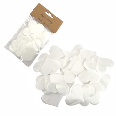 Serca do dekoracji materiałowe 60 szt 3,2x2,2 cm białe - rękodzieło i dekoracja uroczystości