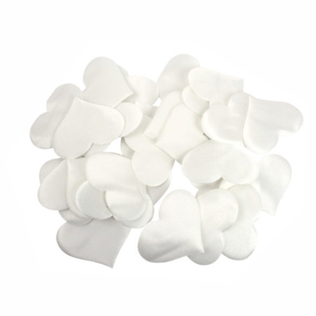 Serca do dekoracji materiałowe 60 szt 3,2x2,2 cm białe - rękodzieło i dekoracja uroczystości