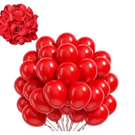 Lateksowe Balony 5-calowe kpl 50 szt ok. 20 cm czerwone - dekoracja uroczystości