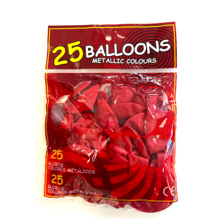 Lateksowe balony 10-calowe kpl 25szt ok. 25 cm czerwone - dekoracja uroczystości