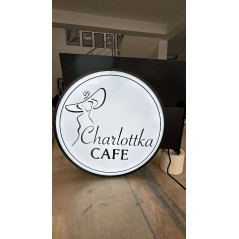 Podświetlany kaseton semafor koło 50 cm – dwustronna ekspozycja logo