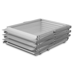 Składany aluminiowy stojak na ulotki A4 Z-shape 6 półek dwustronny z walizką SOLID – mobilna wystawka