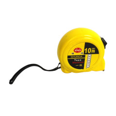 Miara zwijana stalowa 10 m żółta z klipsem – precyzyjne pomiary w terenie
