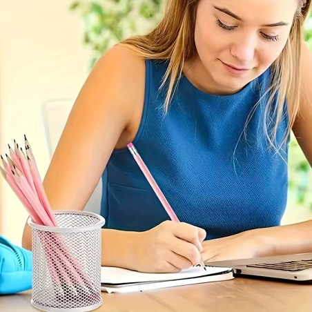 Ołówek HB z gumką 19 cm różowy – wygodne pisanie i szybka korekta