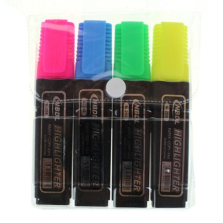 Zakreślacze NEON 10 cm, 4 kolory komplet – wyraźne oznaczanie tekstu