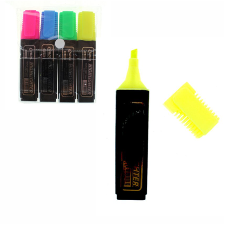 Zakreślacze NEON 10 cm, 4 kolory komplet – wyraźne oznaczanie tekstu