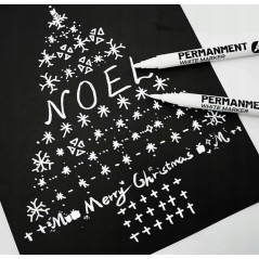 Biały marker permanentny wodoodporny 14 cm - do wszystkich powierzchni