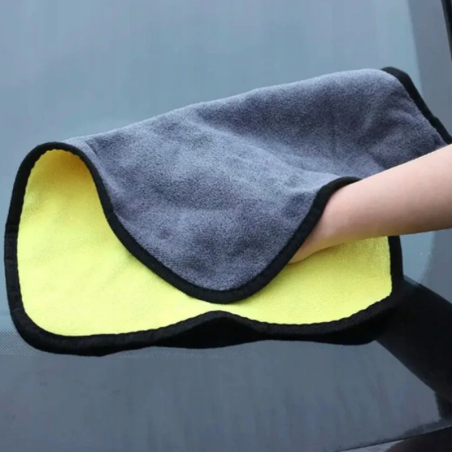 Ściereczka z mikrofibry detailingowa 30×30cm 500 g/m² szaro-żółta – bez smug i zarysowań