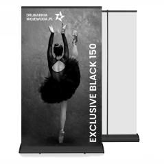 Ekskluzywna czarna kaseta roll-up Premium 150x200 cm blockout 330g z torbą – elegancka prezentacja