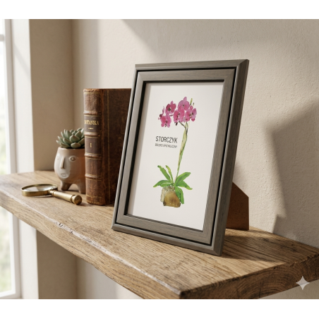 Ramka na zdjęcie grafitowa z czarnym paskiem 13×9 cm (3.5''×5'')
