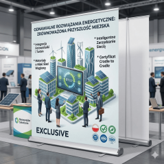 Ekskluzywna kaseta aluminiowa roll-up Premium 200x200 cm baner 510g z torbą – elegancka prezentacja
