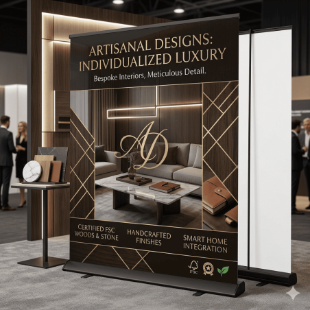 Ekskluzywna czarna kaseta roll-up Premium 200x200 cm z torbą – elegancka prezentacja