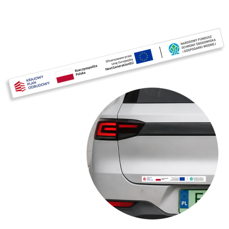 Naklejka na Program NaszEauto – dofinansowanie KPO 342 × 30 mm