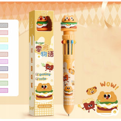 Długopis 10-kolorowy BURGER w kartoniku 15,5 cm