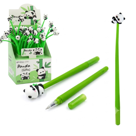 Długopis silikonowy PANDA żelowy z czarnym wkładem 0,5 mm 18,5 cm MIX