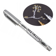 Marker METALICZNY z cienką końcówką 14 cm SREBRNY