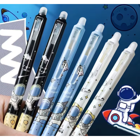 Długopis wymazywalny KOSMONAUTA z niebieskim wkładem 15 cm MIX KOLOR