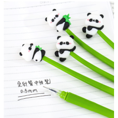 Długopis silikonowy PANDA żelowy z czarnym wkładem 0,5 mm 18,5 cm MIX