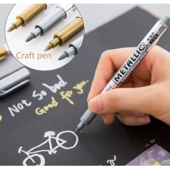 Marker METALICZNY z cienką końcówką 14 cm SREBRNY