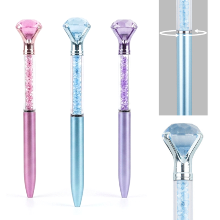 Długopis DIAMENT z niebieskim wkładem 16 cm MIX KOLOR