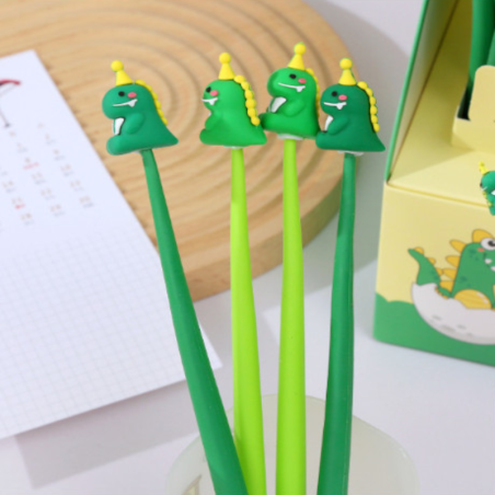 Długopis silikonowy DINOZAUR żelowy z czarnym wkładem 0,5 mm 22 cm