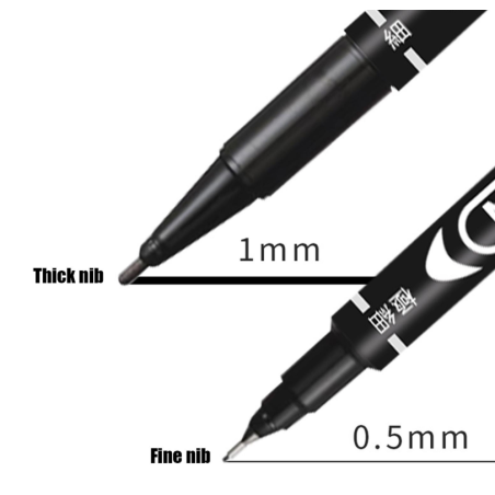 Marker dwustronny CZARNY 14 cm