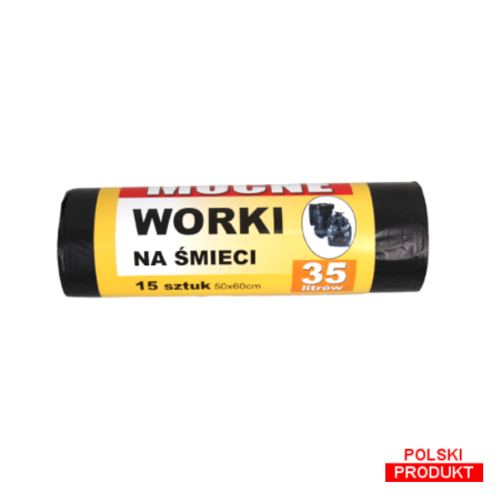 Worki na śmieci MOCNE LDPE 35L 15 szt