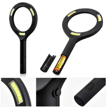 Duża Lupa MAGNIFIER 250 lumenów 3x z podświetleniem COB LED 24 × 11 cm