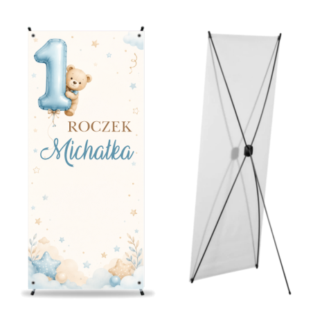 X-Baner 80x180 cm Compact – dekoracyjny stojak na roczek chłopca