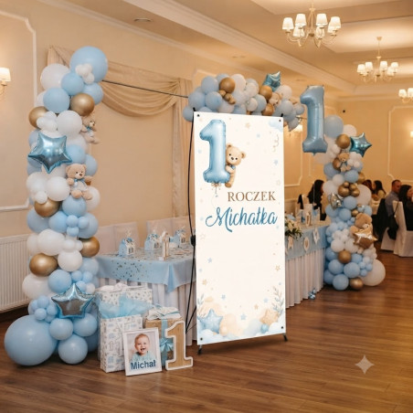 X-Baner 80x180 cm Compact – dekoracyjny stojak na roczek chłopca