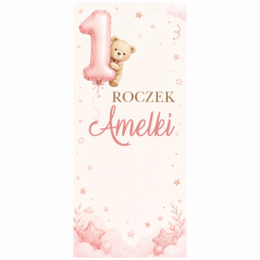 X-Baner 80x180 cm Compact – dekoracyjny stojak na roczek dziewczynki