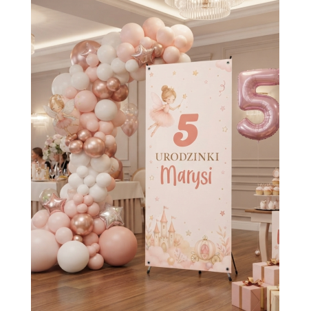 X-Baner 80x180 cm Compact – dekoracyjny stojak na urodzinki dziewczynki Wróżki