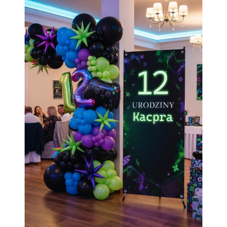 X-Baner 80x180 cm Compact – dekoracyjny stojak na urodzinki chłopca Gamer