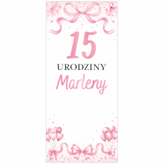 X-Baner 80x180 cm Compact – dekoracyjny stojak na urodzinki dziewczynki Kokarda