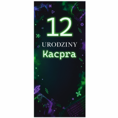 X-Baner 80x180 cm Compact – dekoracyjny stojak na urodzinki chłopca Gamer