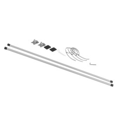 Podwójny maszt uliczny XL do flag 80 cm stalowy + opaski – ekspozycja na latarniach
