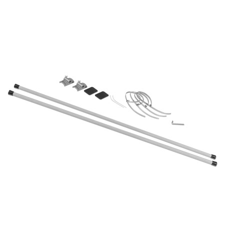 Podwójny maszt uliczny XL do flag 80 cm stalowy + opaski – ekspozycja na latarniach