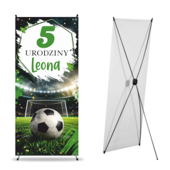 X-Baner 80x180 cm Compact – dekoracyjny stojak na urodzinki chłopca Piłka