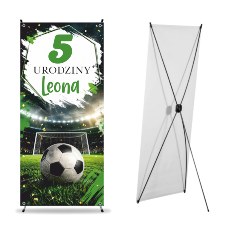 X-Baner 80x180 cm Compact – dekoracyjny stojak na urodzinki chłopca Piłka