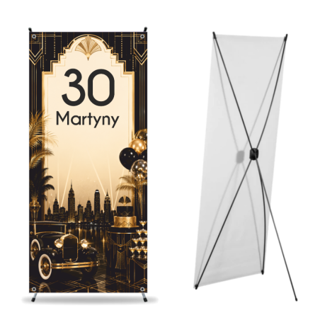 X-Baner 80x180 cm Compact – dekoracyjny stojak na urodziny Lata 20