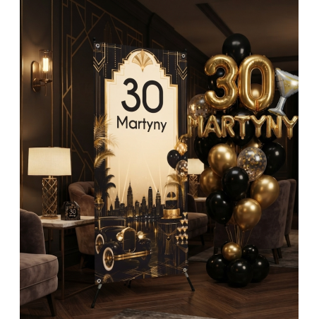 X-Baner 80x180 cm Compact – dekoracyjny stojak na urodziny Lata 20